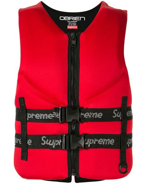 supreme o'brien life vest red